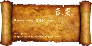 Bertics Róza névjegykártya